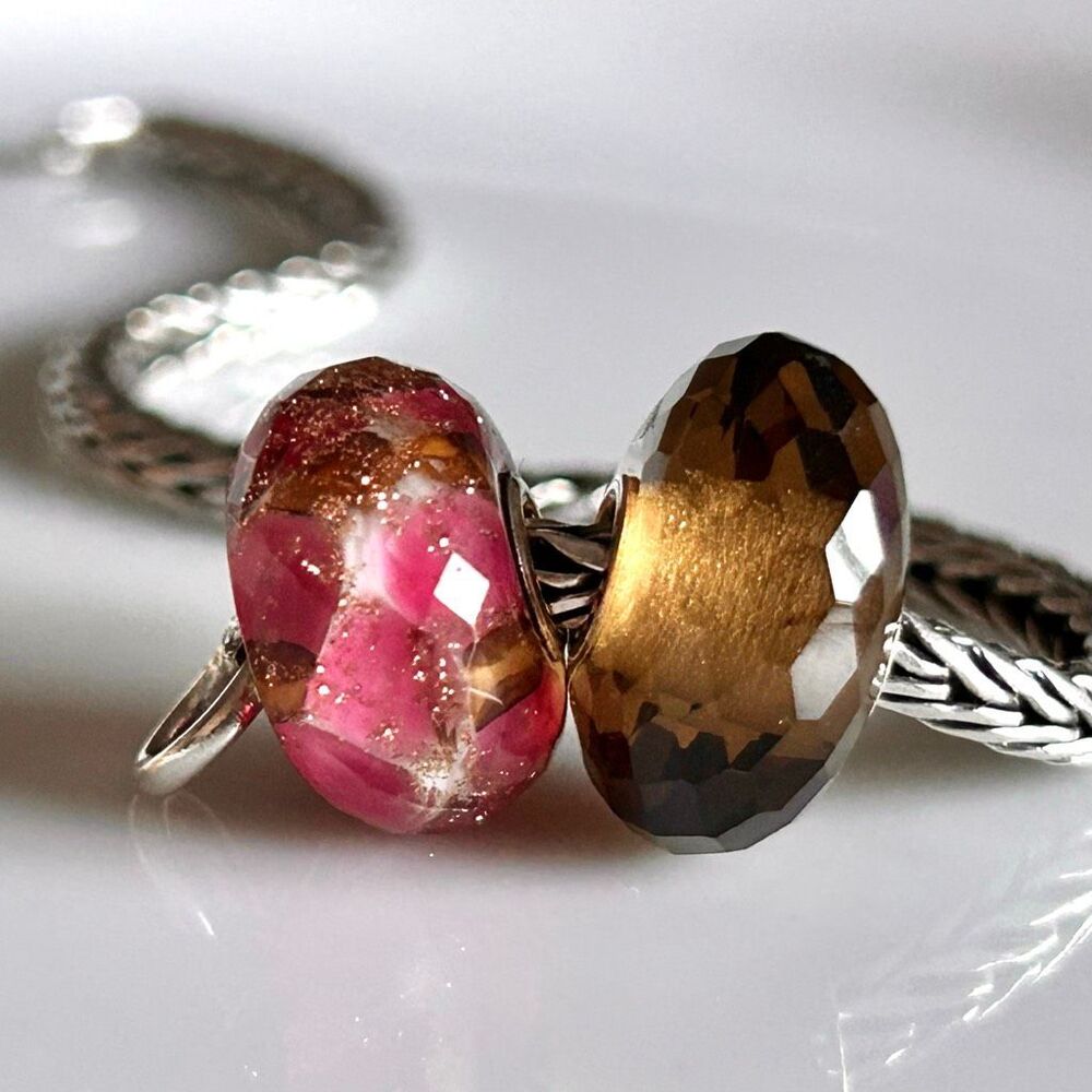 TROLLBEADS Lot of 2 | Ruby Friendship Facet Limited HTF & Golden Quartz LAA 925S